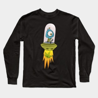 Cannabis weed alien Long Sleeve T-Shirt